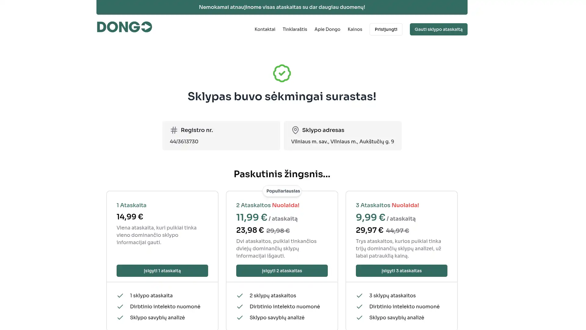 www.dongo.lt screenshot 2