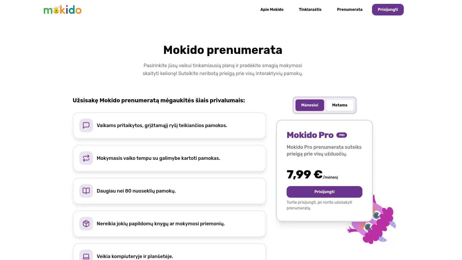 www.mokido.lt screenshot 2